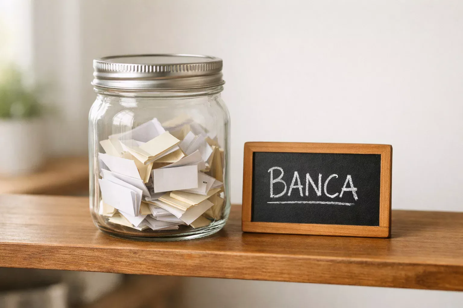 Frasco de vidro com notas representando um fundo de banca separado e dedicado para apostas